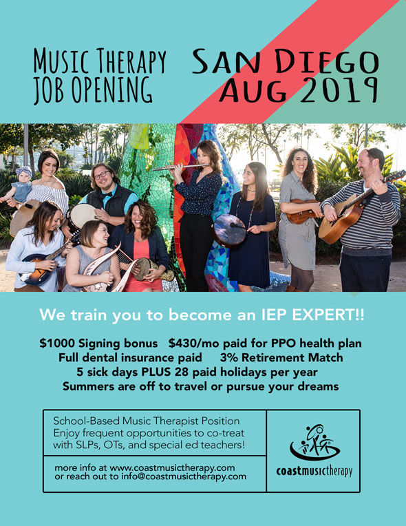 San Diego Music Therapy Job Opening 2019 | Special Education